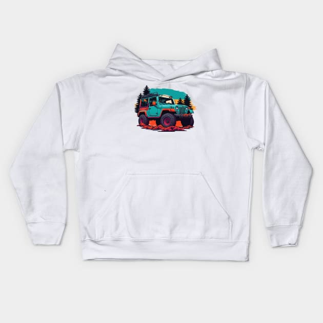 Jeep Wrangler Adventure Kids Hoodie by Polos